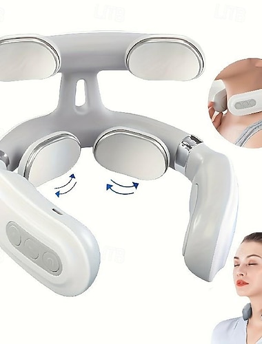  draagbare nek  & schoudermassager met deep tissue kneden, usb oplaadbaar