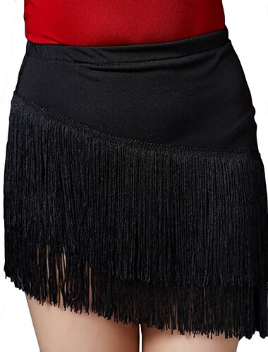  jenter frynser dans skjørt mini lagdelt dusk latin ballroom tango ytelse antrekk