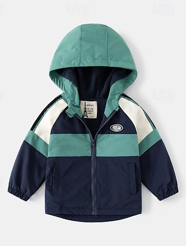  Jungen 3D Einfarbig Mantel Oberbekleidung Langarm Herbst Winter Mode Basic Kleine Kinder (4-7 Jahre) 4-7 Jahre Mit Kapuze Outdoor Lässig Täglich Normale Passform