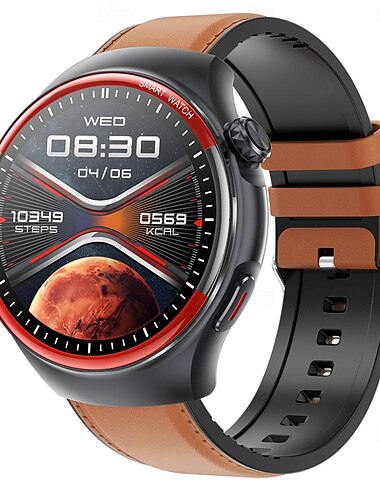  iMosi T82 Smartwatch 1.43 Zoll Smartwatch Fitnessuhr Bluetooth Temperaturüberwachung Schrittzähler Anruferinnerung Kompatibel mit Android iOS Damen Herren Freisprechanlage Wasserdicht Mediensteuerung