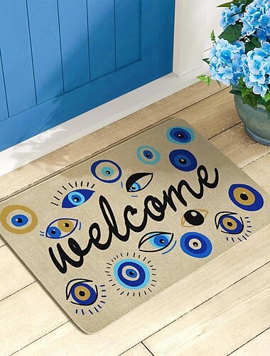  böse Augen psychedelische Fußmatte Küchenmatte Bodenmatte rutschfeste Flächenteppich ölbeständiger Teppich Indoor Outdoor Matte Schlafzimmer Dekor Badezimmermatte Eingangsteppich