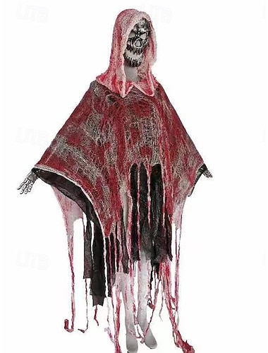  Spøgelse Manden med leen Cosplay kostume Festkostume hætte kappe Dragter Skræmmende kostume Herre Dame Voksne Ydeevne Fest Halloween Maskerade Mardi Gras Nemt karnevalskostume