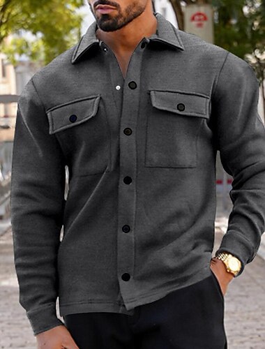  Miesten Paidan takki Siirtymätakki Päivittäin Kevyt Tasku Kevät Tavallinen Katutyyli Kauluskäänne Normaali Musta Vaalean harmaa Tumman harmaa Jackets