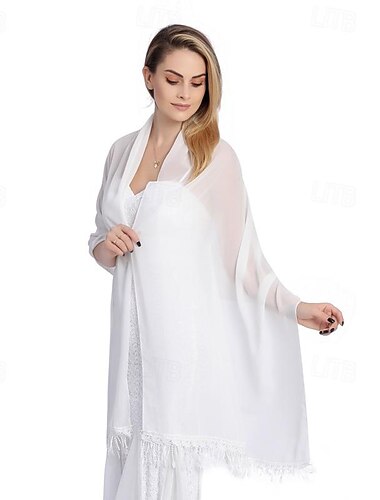  Chiffonschals mit Spitzenfransen für Damen, weiche, leichte Pashmina-Schals für Frauen