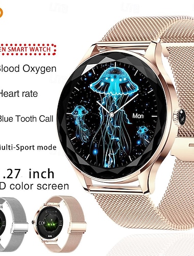  696 NX23PRO Reloj inteligente 1.27 pulgada Pulsera inteligente Bluetooth Podómetro Recordatorio de Llamadas Seguimiento del Sueño Compatible con Android iOS Mujer Llamadas con Manos Libres