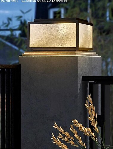  LED-Außenpfostenleuchte, warmweiß, 25/30/40 cm, moderne Pfostenkappenleuchte mit Milchglas, Deckzaunkappenleuchte, wasserdichte Säulenleuchten, Säulenlampe, Außengehäuse, Landschaftswegleuchten für
