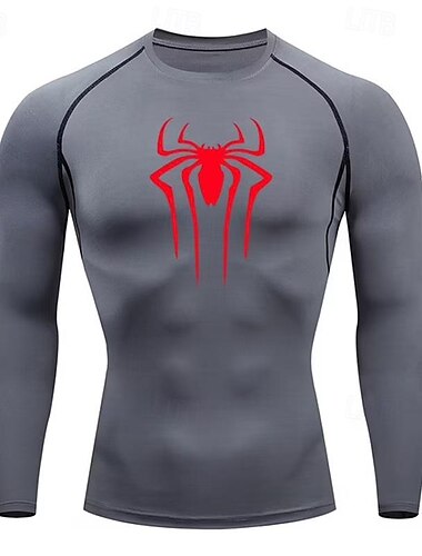  Hombre Camiseta Compresión Camisa atlética Camisa de gimnasia Camisa de fitness Manga Larga Camiseta Casual Ropa Deportiva Transpirable Secado rápido Suave Aptitud física Entrenamiento de gimnasio