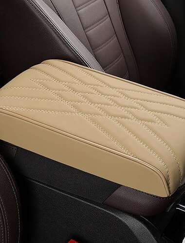  Armlehnenpolster fürs Auto, universelle Passform, Memory Foam-Armlehnenkissen mit Polyesterbezug, langlebig und schmutzabweisend, erhöhter Komfort, Mittelkonsolenstütze, Schwarz, Beige, Kaffeebraun,