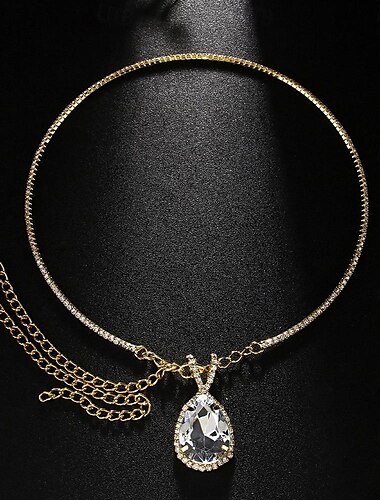  Anhänger Halskette Strass Steine Damen Elegant Vintage Klassisch Hochzeit Tropfen Modische Halsketten Für Hochzeit Party