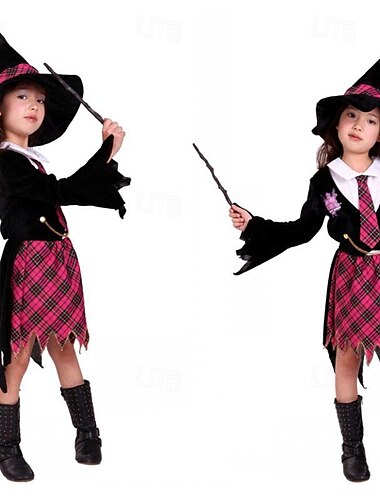  Hexe Magische Frauen Walpurgisnacht Kleid Kinder Mädchen Cosplay Leistung Party Karneval Einfaches Karnevalskostüm