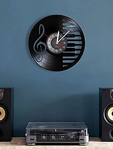  Wall Clock Kitchen Clocks Music Notes Piano Keyboard Vinyl Record Wall Clock Modern Design