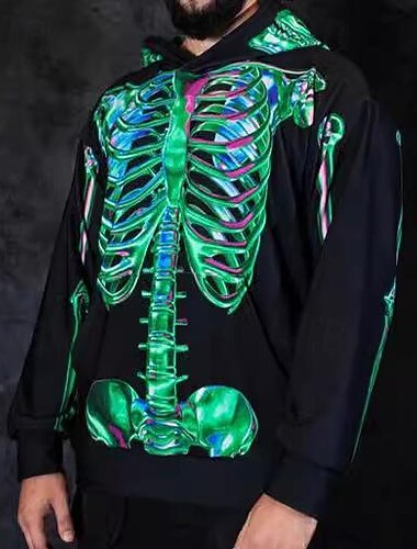  カボチャ 頭蓋骨･人骨 パーカー 用途 男性用 男女兼用 成人 ハロウィーン カーニバル 3Dプリント パーティー