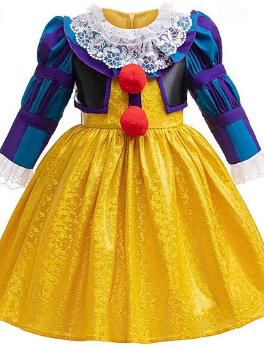  den Clown Pennywise Karnevalsdräkt Klänningar Kostym Läskig kostym Flickor Barn Fest Karnival Lätt karnevalsdräkt