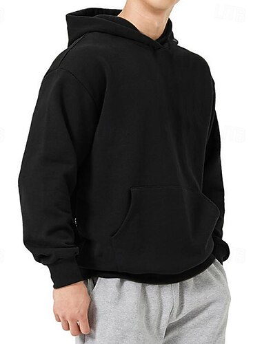  Per uomo Felpa con cappuccio Aalbicocca Nero Blu Reale Grigio chiaro Con cappuccio Liscio Tasca frontale Sportivo Giornaliero Per eventi Streetwear Essenziale Informale Primavera & Autunno