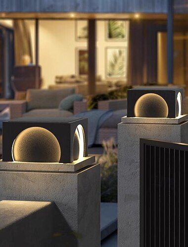  luci da parete per esterni a led luci bianche calde del cappuccio della posta lampada a colonna di recinzione quadrata luci moderne della colonna ip65 impermeabile recinzione cancello luce di
