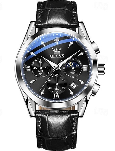  New Olevs Olevs Brand Fashion Trend Men'S Business Watch Luminous Chronograph Calendar 24 Hours Multi-Function Quartz Watch Casual Versatile Waterproof Sports Men'S Wristwatch