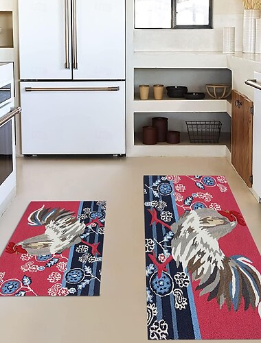  Bauernhaus Hühnerbereich Teppich Küchenmatte rutschfeste ölfeste Bodenmatte Wohnzimmerteppich Indoor Outdoor Matte Schlafzimmer Dekor Badezimmermatte Eingangsteppich Türmatte
