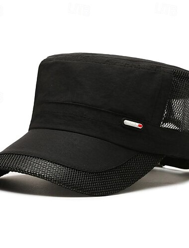  Per uomo Cappello basco Cappello da sole Cappello da camionista Nero Blu Poliestere Retato Collage Di tendenza Informale Strada Giornaliero Liscio Regolabile Crema solare Traspirante