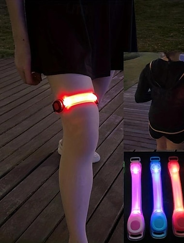  Brazalete con luz para correr nocturna de 1 pieza - banda de seguridad LED reflectante de alta visibilidad con modo intermitente para correr, caminar, trotar, andar en bicicleta - incluye baterías,