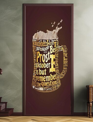  Wandteppich Bier Vintage Türabdeckungen Tür Gobelin Tür Vorhang Dekoration Hintergrund Tür Banner für Haustür Bauernhaus Urlaub Party Dekor Zubehör