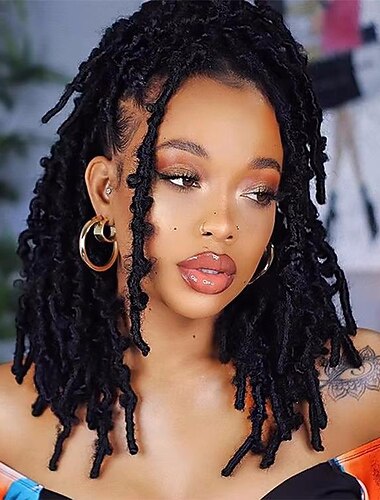  top girl faux locs 14'' myk naturlig lang syntetisk sommerfugl locs med forhåndsløkker heklede fletter hårforlengelse for svarte kvinner
