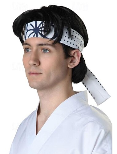  Perruque de karaté kid daniel san pour hommes, perruques de fête cosplay d'halloween
