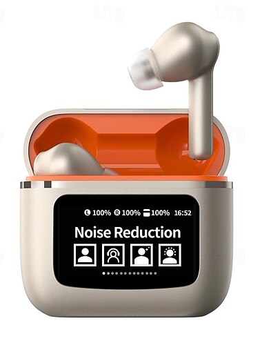  Écouteurs sans fil à écran tactile Smart Screen ANC annulation active du bruit grande batterie écouteurs de jeu en Bluetooth intra-auriculaires
