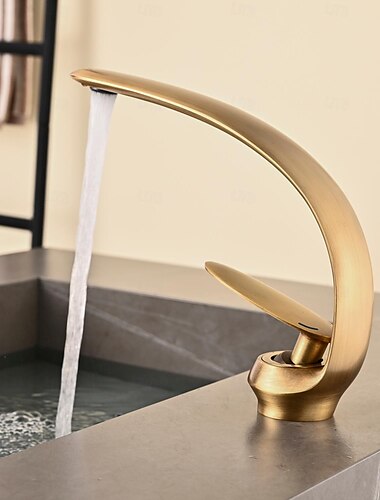  Robinet lavabo - Classique Laiton Antique / Plaqué Set de centre Mitigeur un trouBath Taps