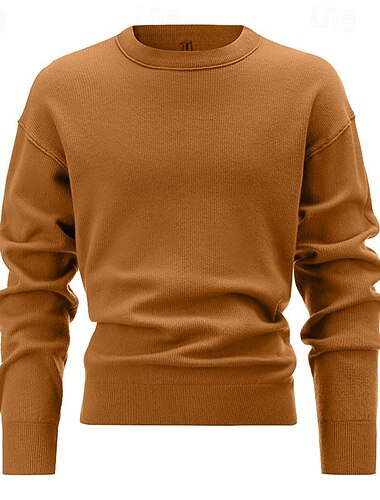  Homme Pull Pull en tricot A côtes Tricoter Normal Tricoté Plein Col Ras du Cou Mode basique Usage quotidien Rendez-vous Vêtement Tenue Automne hiver Noir Blanche M L XL