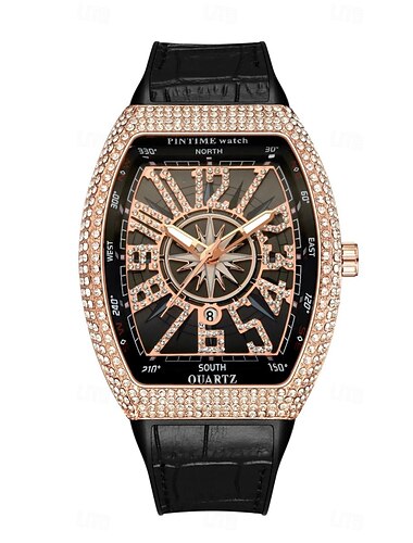  Ανδρικό Ρολόι Quartz Δημιουργικό Εξωτερικό Μόδα Ρολόι Χεριού Ημερολόγιο Αδιάβροχο Διακόσμηση Δερμάτινο Ρολόι