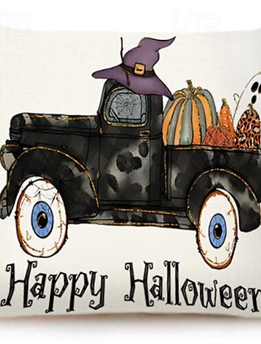  Halloween-Dekorationen, Kürbis, dekorativer Kissenbezug, 1 Stück, weicher, quadratischer Kissenbezug für Schlafzimmer, Wohnzimmer, Sofa, Couch, Stuhl