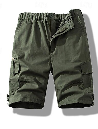  Men's Tactical Shorts Cargo Shorts Shorts Buttons Elastic Waist Multi Pocket Plain Wearable Short Outdoor Daily Camping & Hiking Fashion Classic Black Yellow