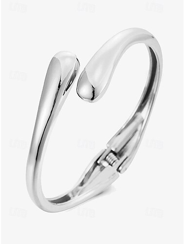  Armreif aus goldener Aluminiumlegierung für Damen – elegantes und leichtes offenes Armband für den Alltag und besondere Anlässe