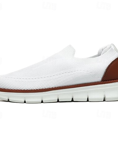  pustende, strikkede joggesko for menn - lette slip-on gåsko for fritidsbruk