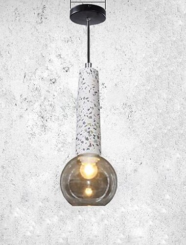  led pendellampe e27 industriell terrazzofinish hengende lys farge sement pendellampe klart glass skjerm lysekrone for gårdshus entré spisestue kjøkkenøy