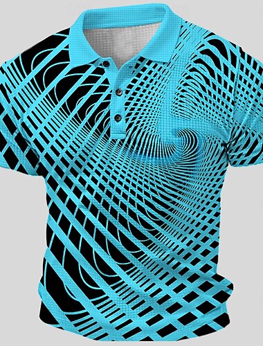 Homens Camisas Polo Waffle Camisa de golfe Manga Curta Camisas polo Camisas de colarinho Roupas de férias Traje formal Roupas para festivais Botões Impressão 3D Verão Primavera Azul   Homens Camisas Polo Waffle Camisa de golfe Manga Curta Camisas polo Camisas de colarinho Roupas de férias Traje formal Roupas para festivais Botões Impressão 3D Verão Primavera Azul