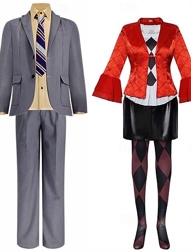  זוגות ג'וקר: folie à deux joker 2 הארלי קווין ג'וקר תלבושות ליל כל הקדושים תחפושות זוגות מבוגרים גברים נשים קוספליי תחפושת ליל כל הקדושים קרנבל קל ליל כל הקדושים