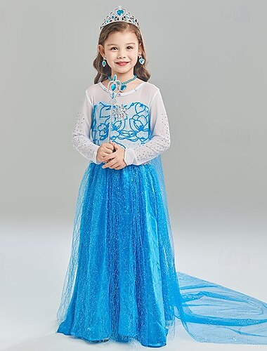  アナと雪の女王 おとぎ話 プリンセス エルサ セット フラワーガールドレス テーマパーティーコスチューム コスプレ 映画コスプレ for 女の子 子供 カーニバル こどもの日
