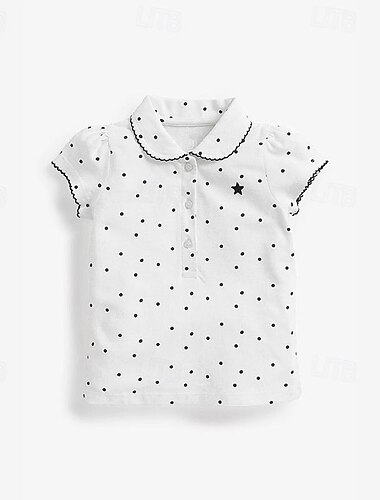  Mädchen 3D Stelle T-Shirt POLO Shirt Kurzarm Sommer Modisch Basic Kleine Kinder (4-7 Jahre) 4-7 Jahre Kargen Outdoor Casual Täglich Regular Fit