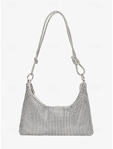  Damen Schultertasche mit Strasssteinen – elegante Abendhandtasche mit langem Riemen – funkelndes Design, perfekt für Partys und formelle Anlässe