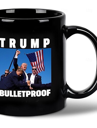  トランプ 2024 マグカップ 防弾射撃集会 コーヒーマグ 12オンス セラミックカップ