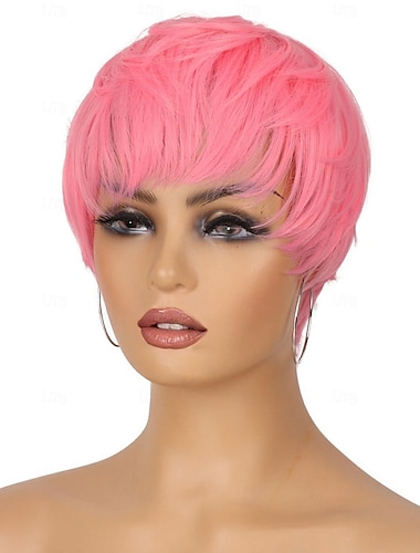  peruci pixie cut pentru femei albe negre peruci stratificate scurte sintetice rezistente la căldură peruci cosplay colorate pentru petreceri de carnaval