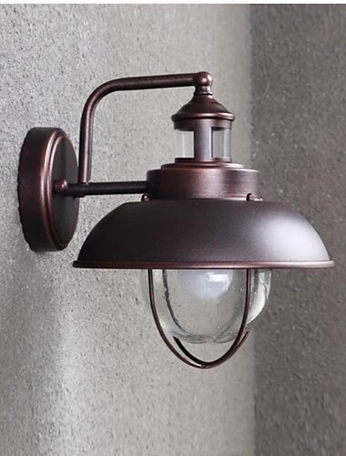  Applique murale extérieure LED blanc chaud crépuscule à l'aube ferme verre métal e27 5w luminaire extérieur rustique grange lumière pour garage, porte d'entrée patio 110-240v