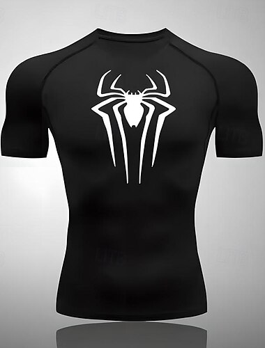  Voor heren Compressieshirt Atletisch shirt Gymshirt Fitnessshirt Korte mouw T-shirt Casual Sportkleding Ademend Sneldrogend Zacht Fitness Sportschooltraining Hardlopen Sportkleding Sportkleding Zwart