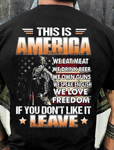  愛国心あふれる男性用Tシャツ アメリカのUSフラッグ イーグル Tシャツ 半袖 Tシャツ 3Dプリント クルーネック ラウンドネックシャツ ファッション 日常 ベーシック ストリート カジュアル 日常 ライトブルー ブラウン グレー 夏 春 全