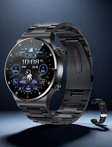  696 QW33 Reloj inteligente 1.28 pulgada Pulsera inteligente Bluetooth ECG + PPG Podómetro Recordatorio de Llamadas Compatible con Android iOS Hombre Llamadas con Manos Libres Recordatorio de Mensajes