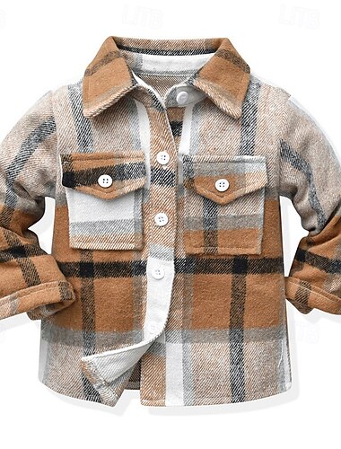  Jungen 3D Plaid Hemden Langarm Frühling Herbst Modisch Basic kinderkleidung 4-12 Jahre Kargen Outdoor Casual Täglich Regular Fit