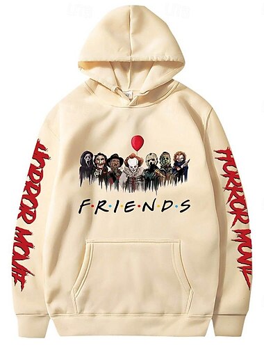  Gruseliger Film Cosplay Kostüm Kapuzenshirt Zurück zur Schule Anime Harajuku Grafik Kawaii Für Paar Herren Damen Erwachsene Zurück zur Schule Heißprägen Casual