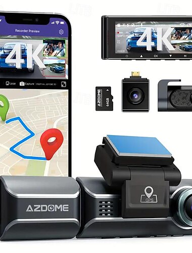  Συσκευή εγγραφής αυτοκινήτου 4k ultra hd 3 καναλιών 2k1080p1080p εσωτερικά εμπρός και πίσω Οθόνη ips 3,19 ιντσών με σούπερ νυχτερινή όραση ενσωματωμένη λειτουργία wifi 5g και gps πίσω κάμερα καθρέφτη