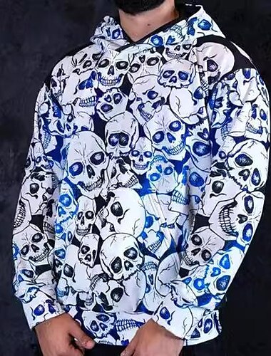  Kürbis Schädel/Skelett Kapuzenshirt Für Herren Unisex Erwachsene Halloween Karneval 3D-Druck Party